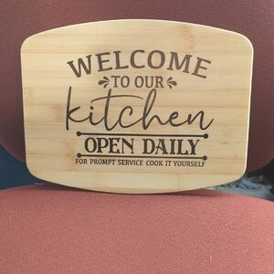Light Wood Kitchen Sign Welcome Daily Decor